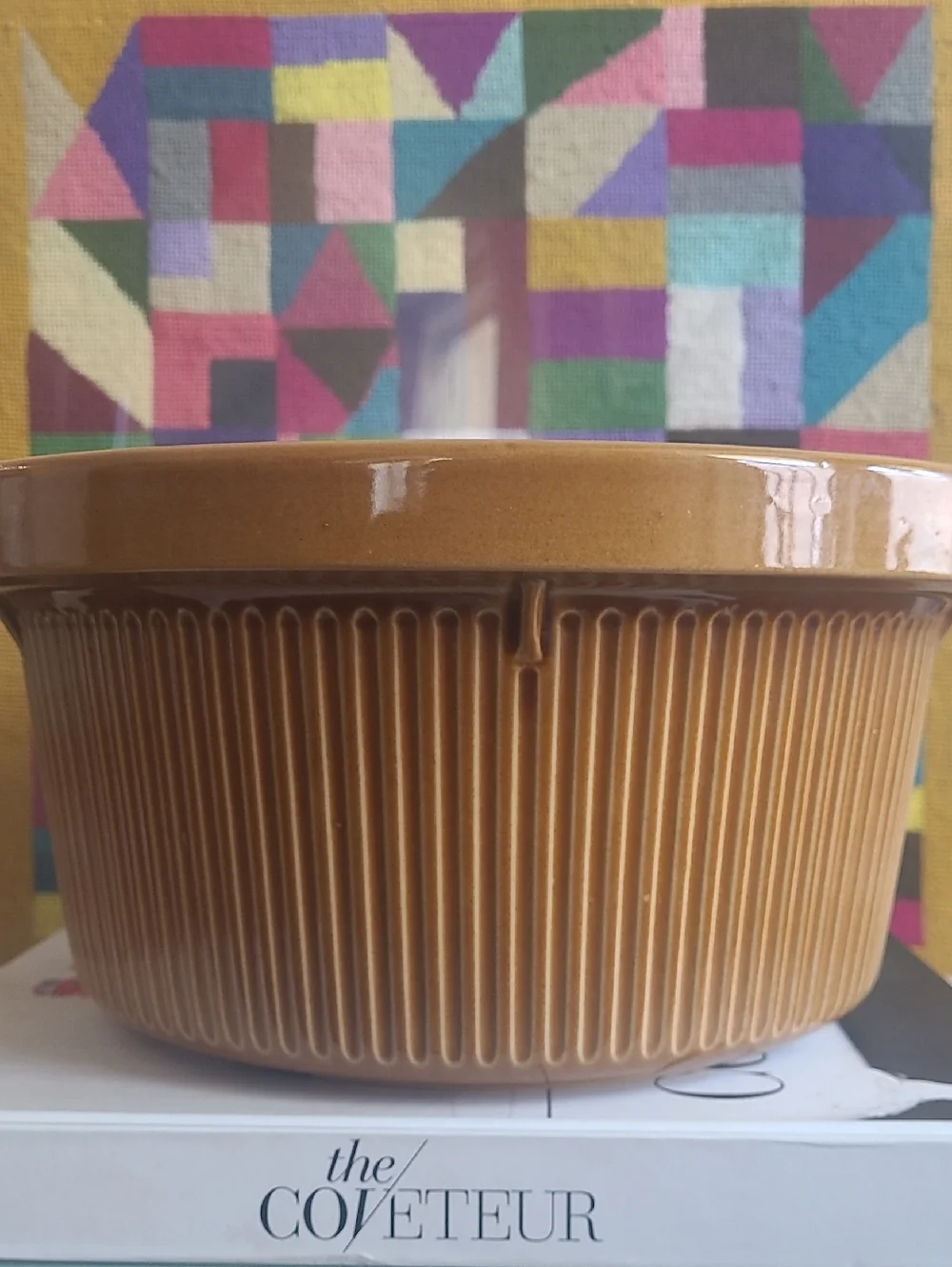 VINTAGE RIVAL STONEWARE CROCK POT INSERT